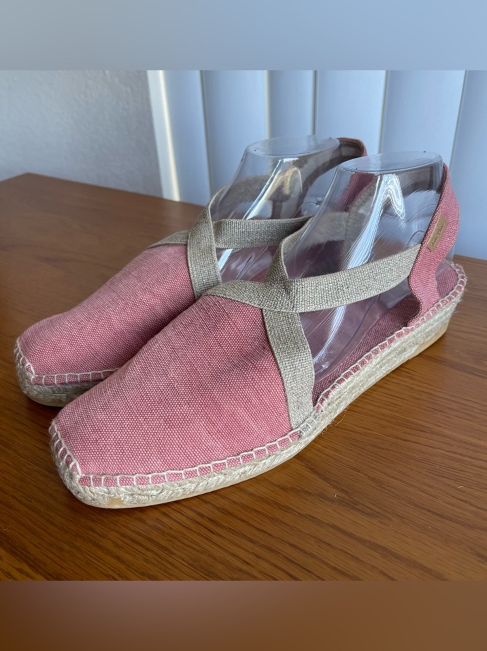 Toni Pons Verdi-V Espadrilles Cotton Canvas Fabric Blush Size 45/13